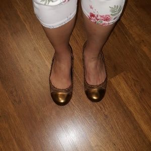 Tory Burch Metallic flats in leather: sz9